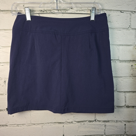 GreenTea Navy Mini SKORT SIZE SMALL SIDE ZIP POCKETS DRAW STRING WAIST - Picture 2 of 9
